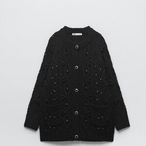 Embellished cardigan oversized ZARA